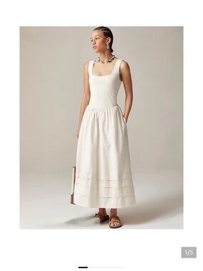 J. Crew Cream Sleeveless Maxi Skirt Dress